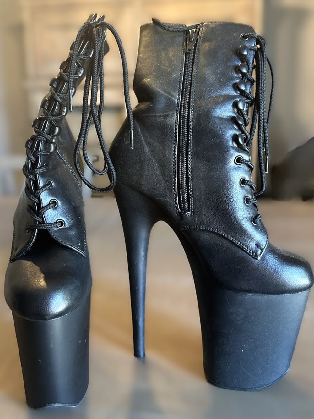 Pleaser Flamingo 1020 Black ankle boots